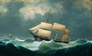 Fitz Henry Lane - Close Hauled in a Gale, ca. 1850