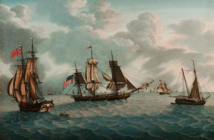 Michele Felice Cornè - Ship America on the Grand Banks, about 1799