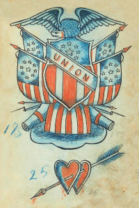 Artist in the United States - Tattoo flash book (Union), about 1890