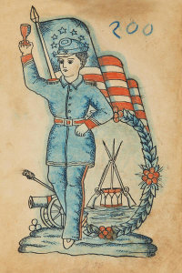 Artist in the United States - Tattoo flash book (goblet of victory), about 1890
