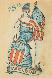 Artist in the United States - Tattoo flash book (Freedom), about 1890