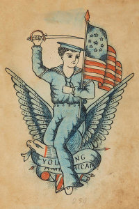 Artist in the United States - Tattoo flash book (Young American), about 1890