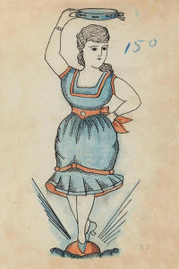 Artist in the United States - Tattoo flash book (dancing lady), about 1890
