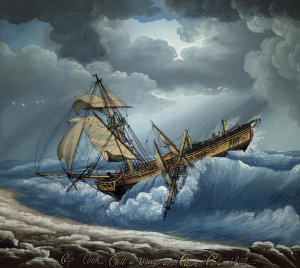 Michele Felice Cornè - Captain Cook Cast a Way on Cape Cod, 1802