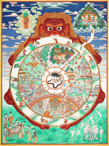 Unknown Tibetan Artist - Wheel of Existence (Skt. Bhavachakra), ca. late 19th–early 20th century