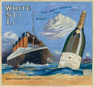 F. Earl and Henri Fichon Jarnac - Poster design for the White Star Line and Moët & Chandon White Star Champagne, about 1912