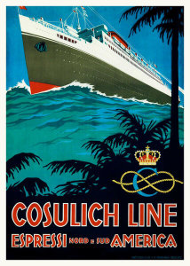Arti Grafiche S.D. Modiano-Trieste - Cosulich Line, Espressi Nord E Sud America, early 1900s
