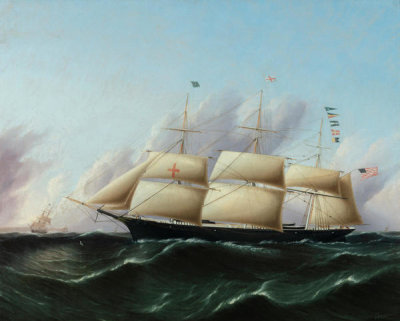 James Edward Buttersworth - Ship Dreadnought Passing Sandy Hook, 1854