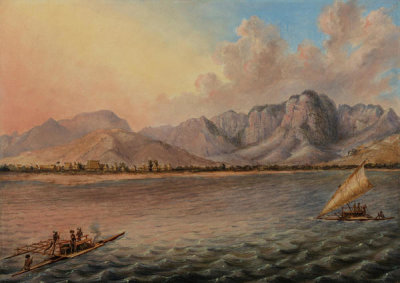 Titian Ramsay Peale - Town of Mathwalts / Island of Venua Levul Viti's / US Ship Peacock, 1840-49