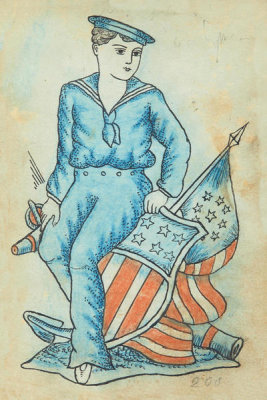 Artist in the United States - Tattoo flash book (sailor), about 1890