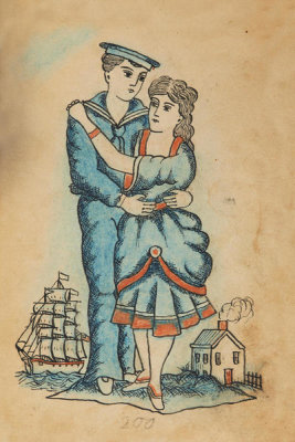 Artist in the United States - Tattoo flash book (sailor and wife), about 1890