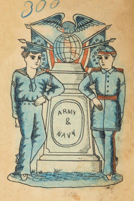 Artist in the United States - Tattoo flash book (Army and Navy), about 1890
