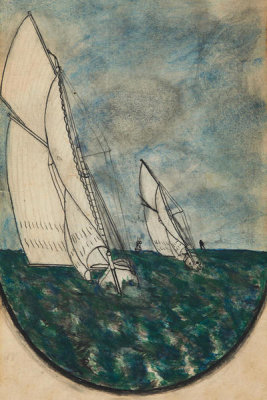 Artist in the United States - Tattoo flash book (racing sailboats), about 1890