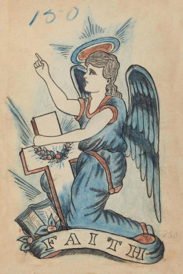 Artist in the United States - Tattoo flash book (Faith), about 1890