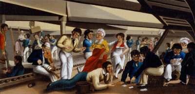 G. DeBerenger - A Line-of-Battle Ship in Harbor, about 1818