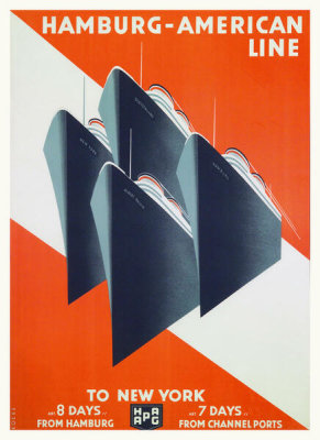 Hugo Koeke - Hamburg-American Line To New York, around 1930
