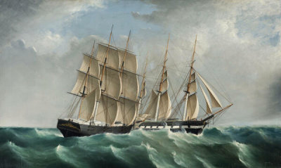 John and Frederick Tudgay - American Ships, Palestine of New York in Collision with Progress of Maine, 1863