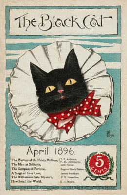 Nelly Littlehale Umbstaetter - The Black Cat magazine, cover art, April 1896