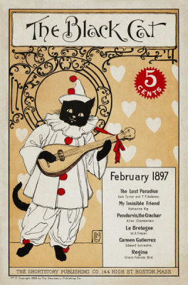 Nelly Littlehale Umbstaetter - The Black Cat magazine, cover art, February 1897